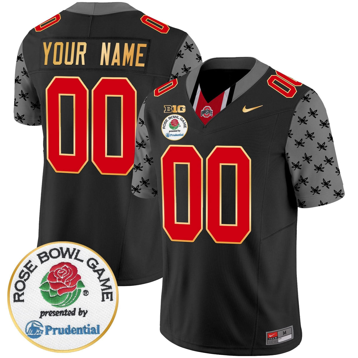 Ohio State Buckeyes Rose Bowl Gold Trim Vapor Limited Custom Jersey