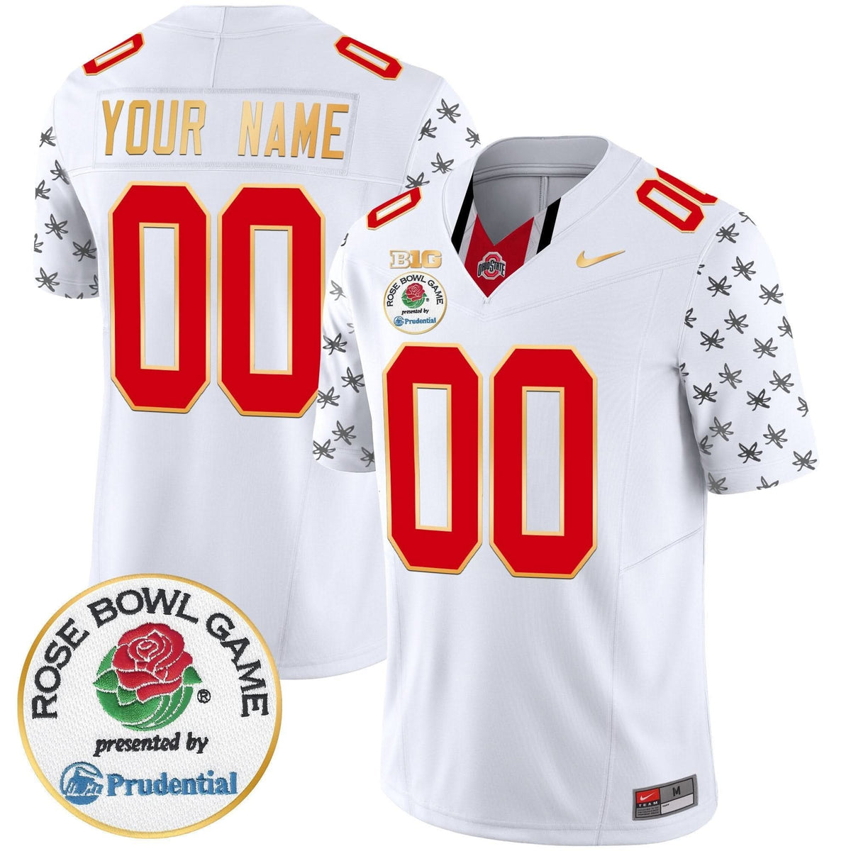 Ohio State Buckeyes Rose Bowl Gold Trim Vapor Limited Custom Jersey