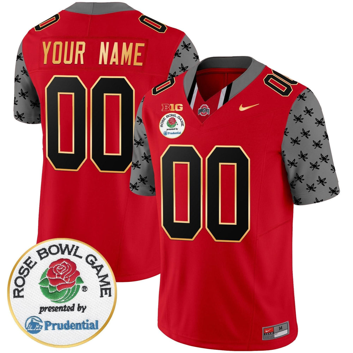 Ohio State Buckeyes Rose Bowl Gold Trim Vapor Limited Custom Jersey
