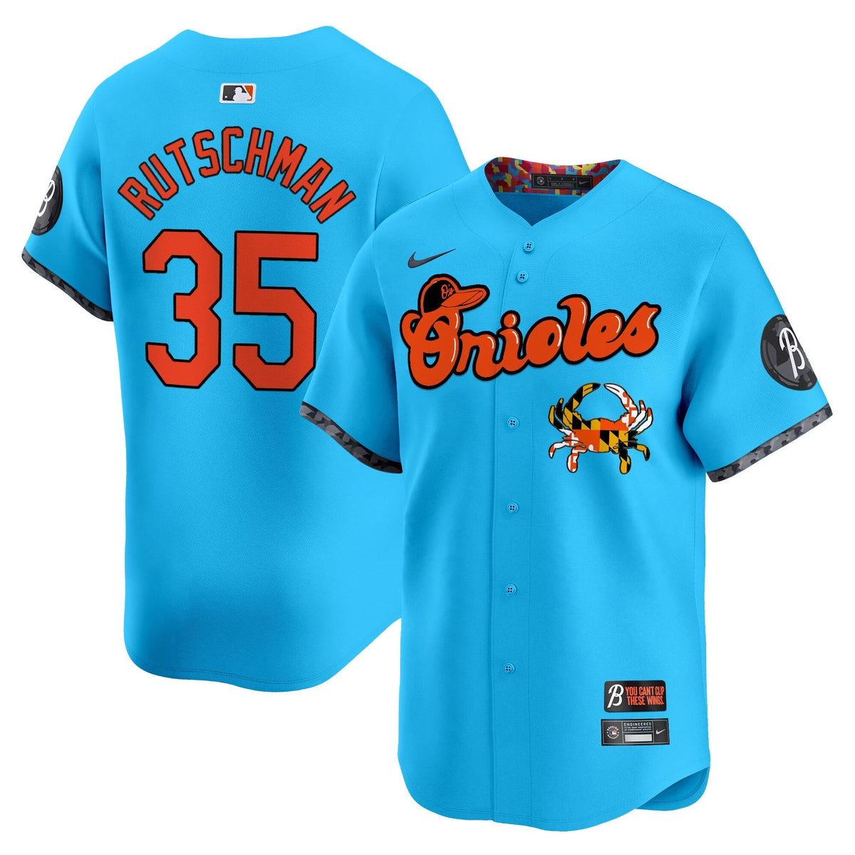 Baltimore Orioles Maryland Blue Crab Vapor Premier Limited Jersey - Stitched