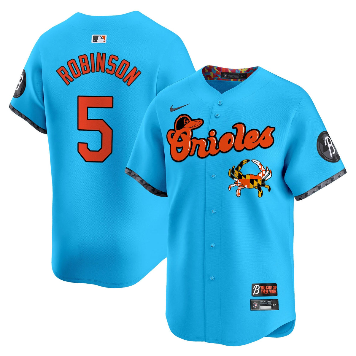 Baltimore Orioles Maryland Blue Crab Vapor Premier Limited Jersey - Stitched