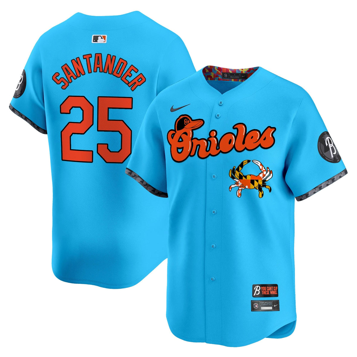 Baltimore Orioles Maryland Blue Crab Vapor Premier Limited Jersey - Stitched