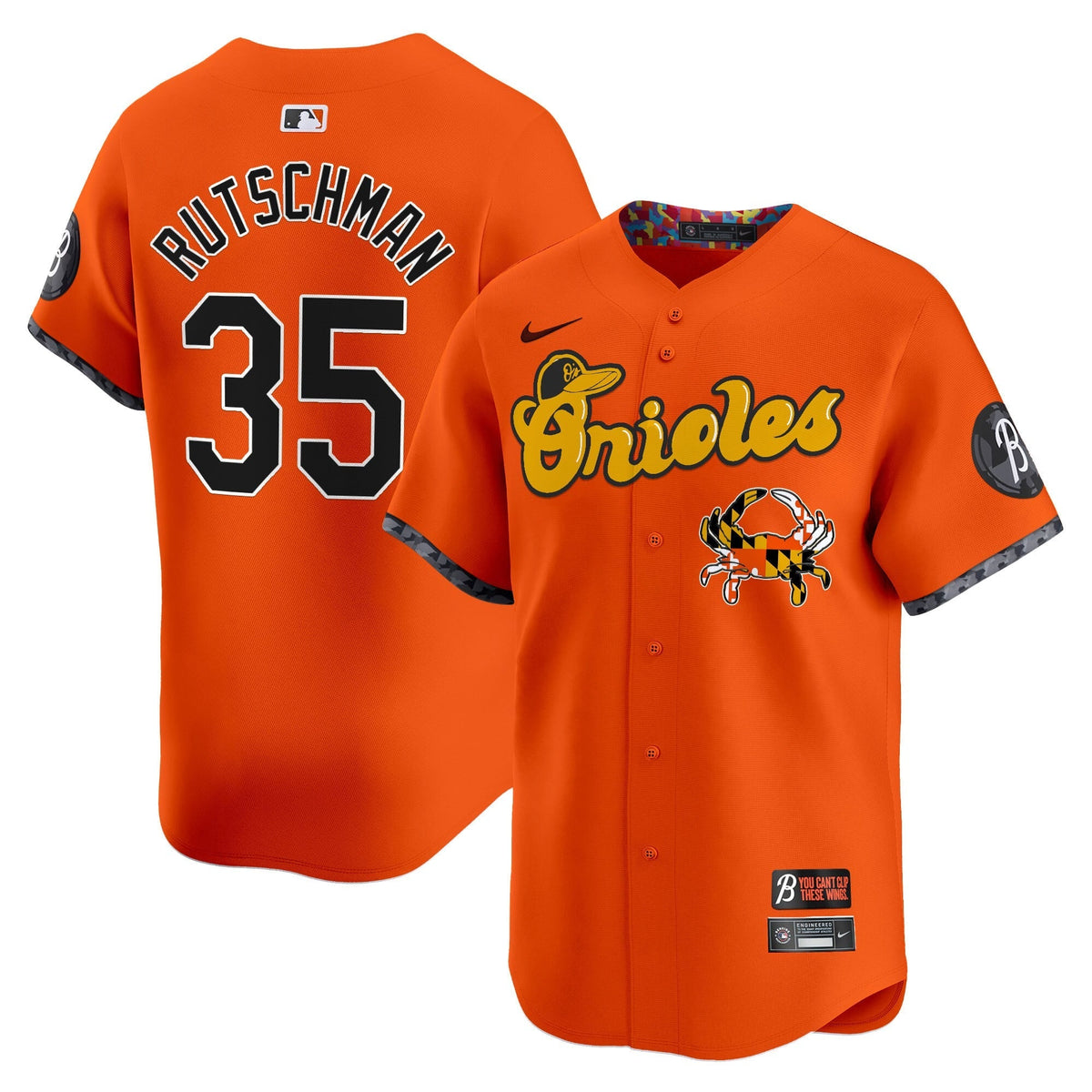 Baltimore Orioles Maryland Blue Crab Vapor Premier Limited Jersey - Stitched
