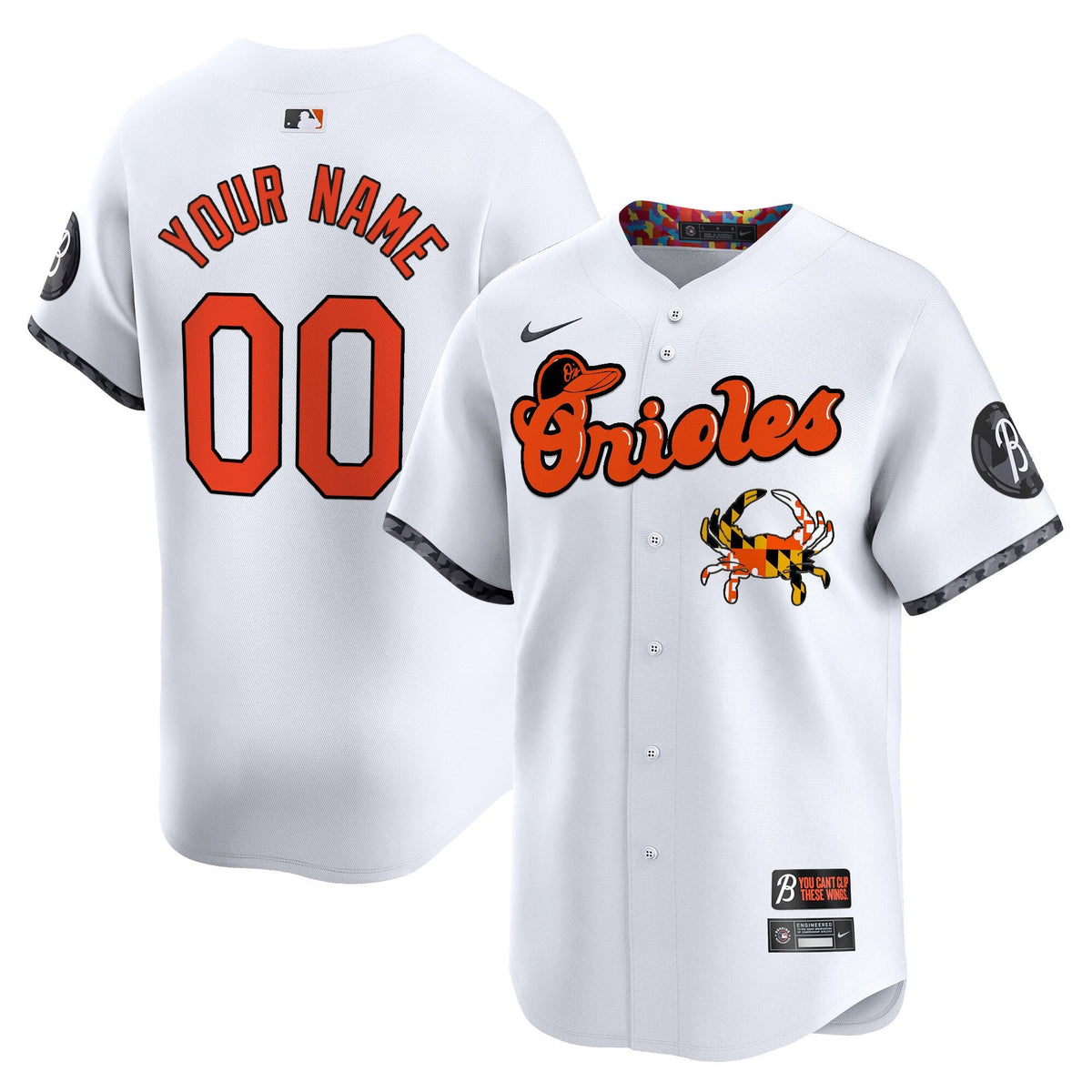 Baltimore Orioles Maryland Blue Crab Vapor Premier Limited Custom Jersey - Stitched