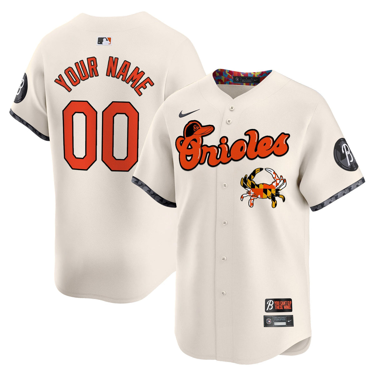 Baltimore Orioles Maryland Blue Crab Vapor Premier Limited Custom Jersey - Stitched
