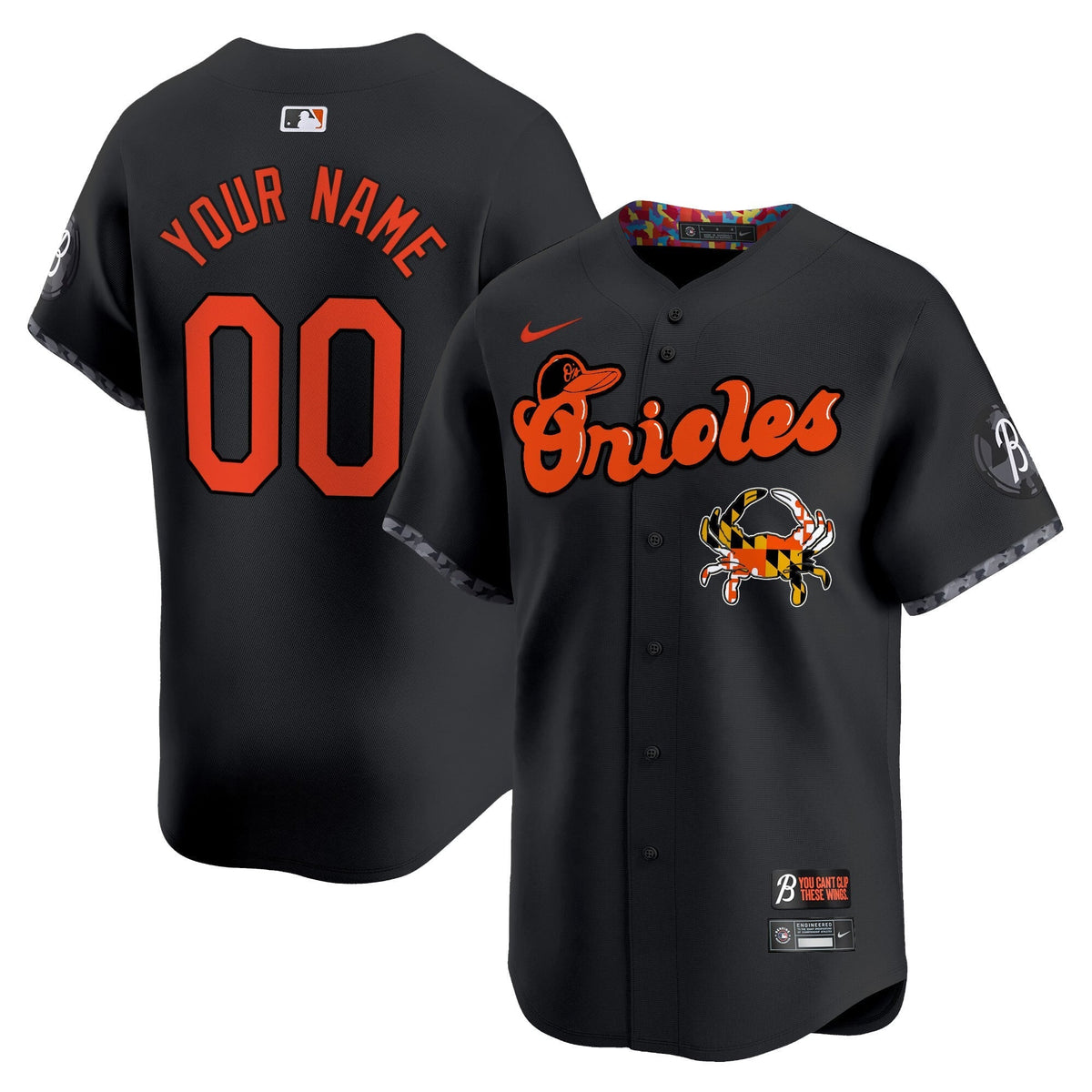 Baltimore Orioles Maryland Blue Crab Vapor Premier Limited Custom Jersey - Stitched