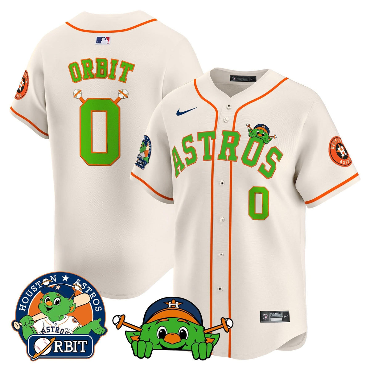 Houston Astros Orbit Patch Vapor Premier Limited Jersey V3 - Stitched