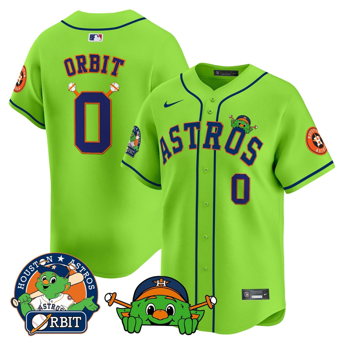 Houston Astros Orbit Patch Vapor Premier Limited Jersey V3 - Stitched