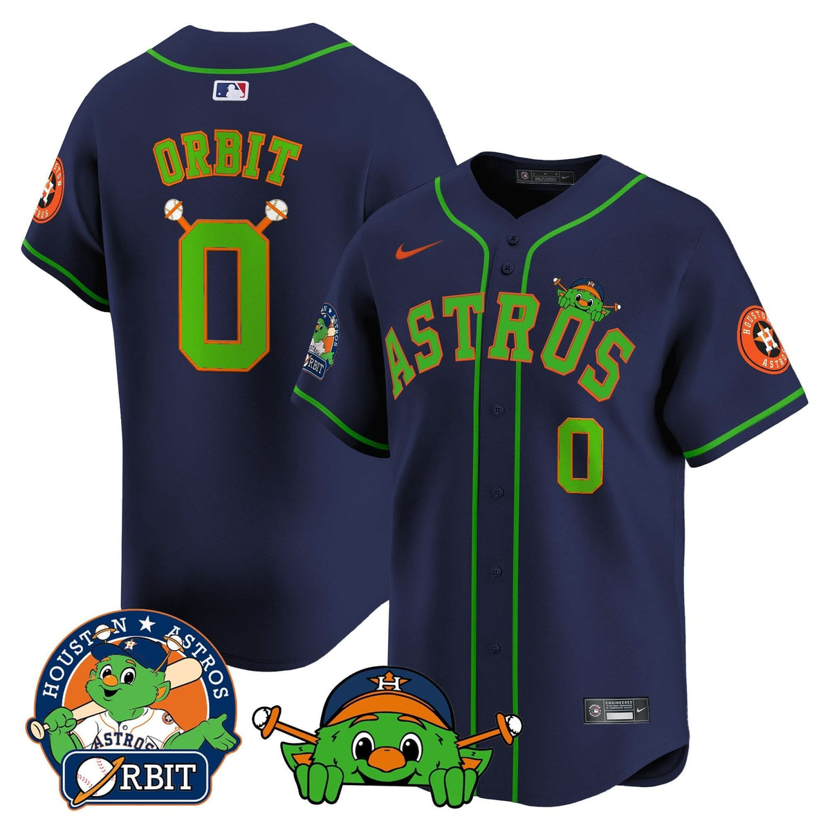 Houston Astros Orbit Patch Vapor Premier Limited Jersey V3 - Stitched