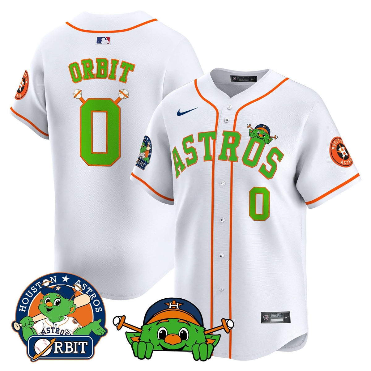 Houston Astros Orbit Patch Vapor Premier Limited Jersey V3 - Stitched