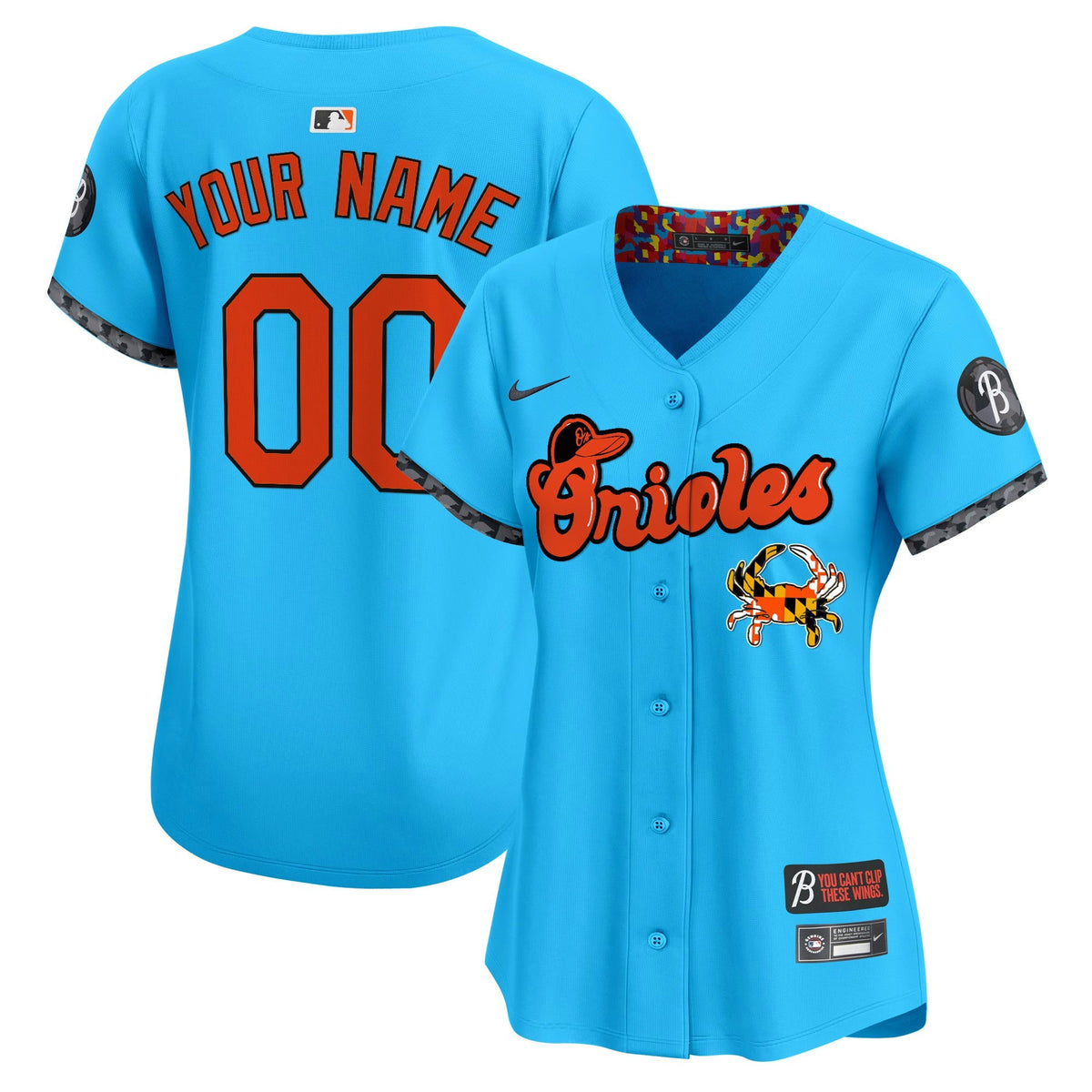 Baltimore Orioles Maryland Blue Crab Vapor Premier Limited Custom Jersey - Stitched