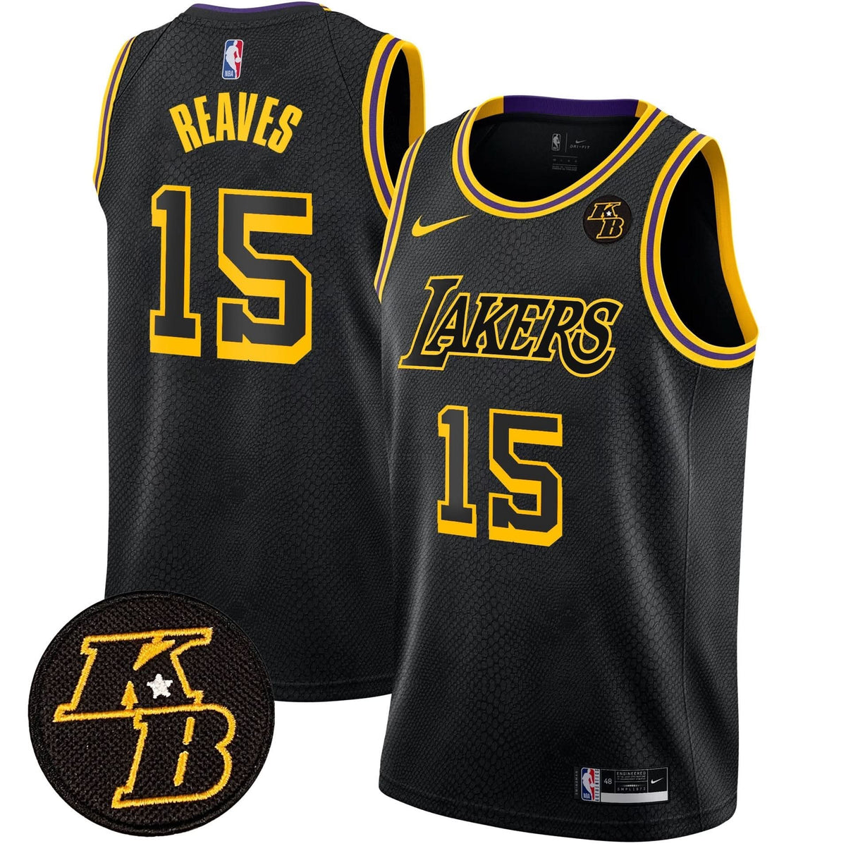 Los Angeles Lakers Kobe Bryant Patch Swingman Jersey - Stitched