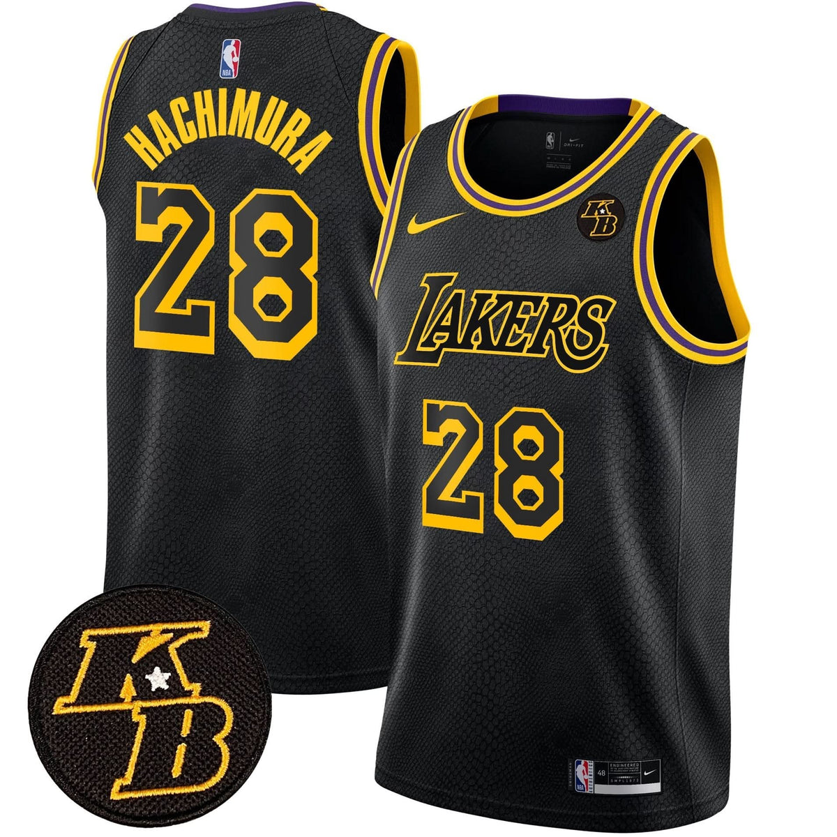 Los Angeles Lakers Kobe Bryant Patch Swingman Jersey - Stitched