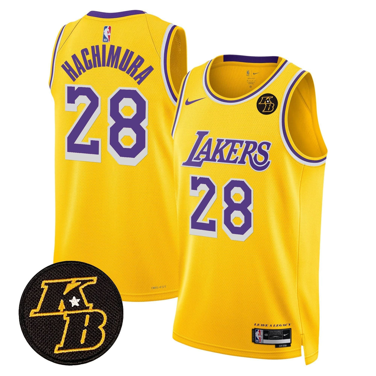 Los Angeles Lakers Kobe Bryant Patch Swingman Jersey - Stitched