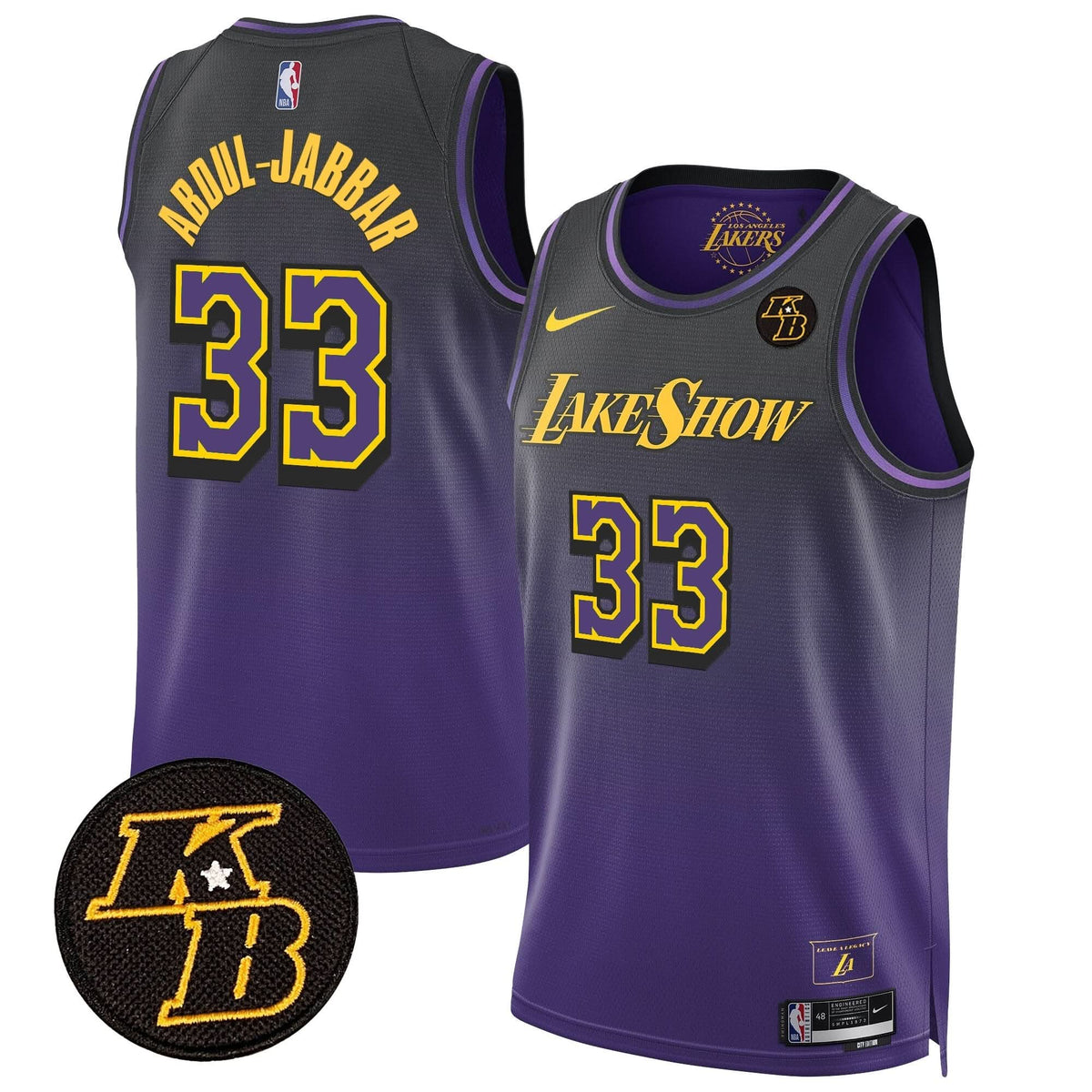 Los Angeles Lakers Kobe Bryant Patch Swingman Jersey - Stitched