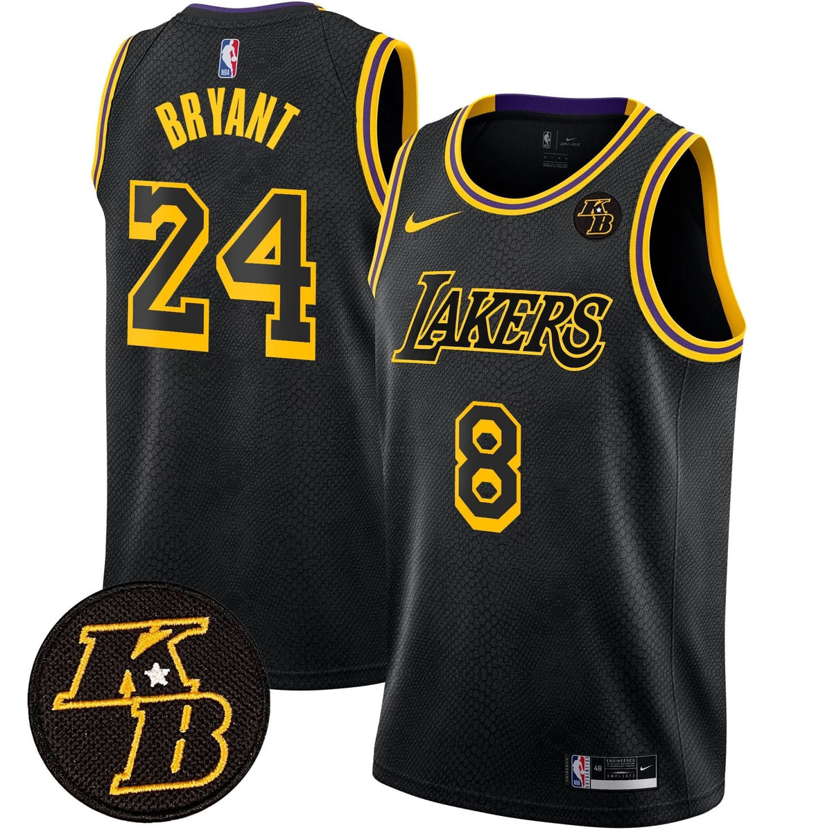 Los Angeles Lakers Kobe Bryant Patch Swingman Jersey - Stitched