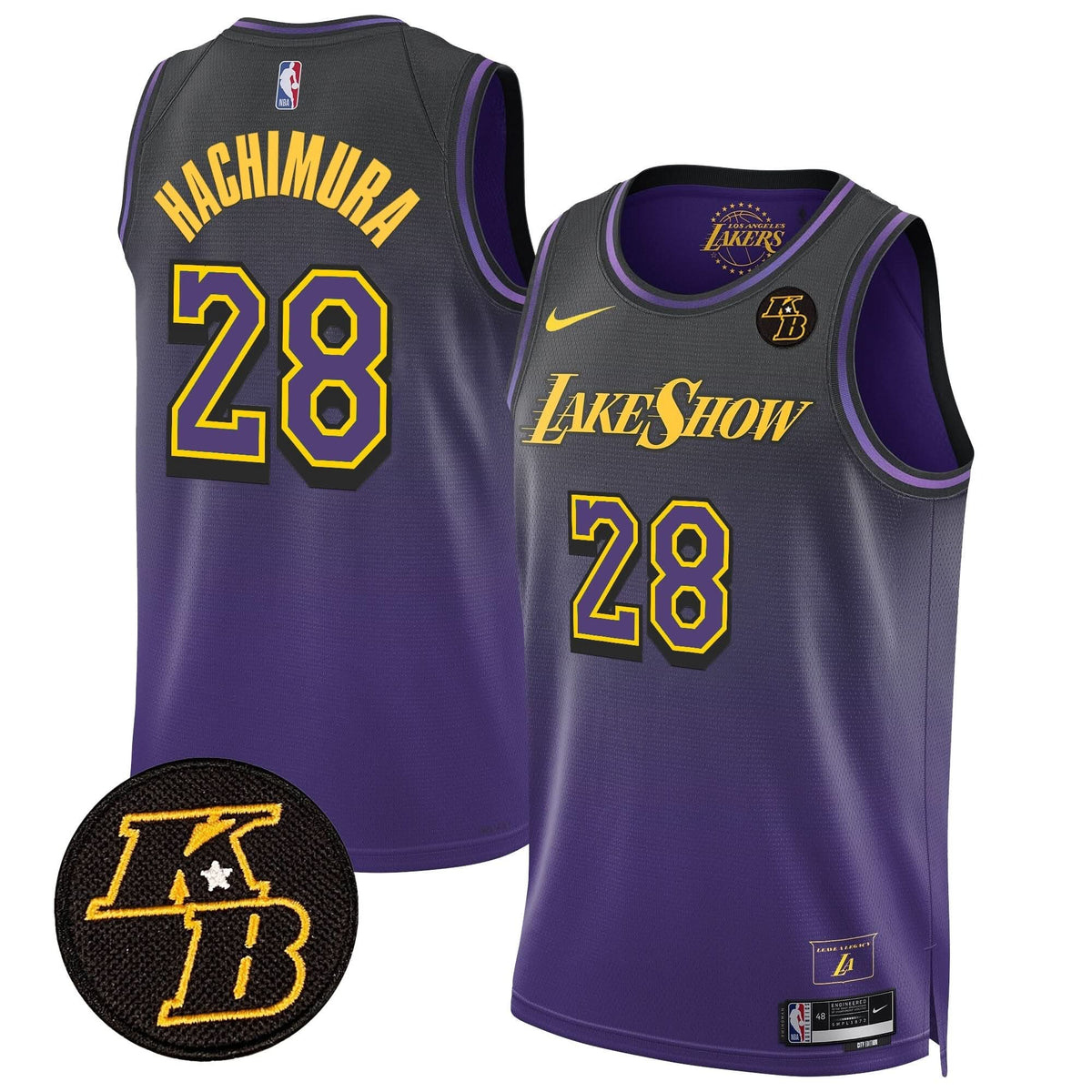 Los Angeles Lakers Kobe Bryant Patch Swingman Jersey - Stitched