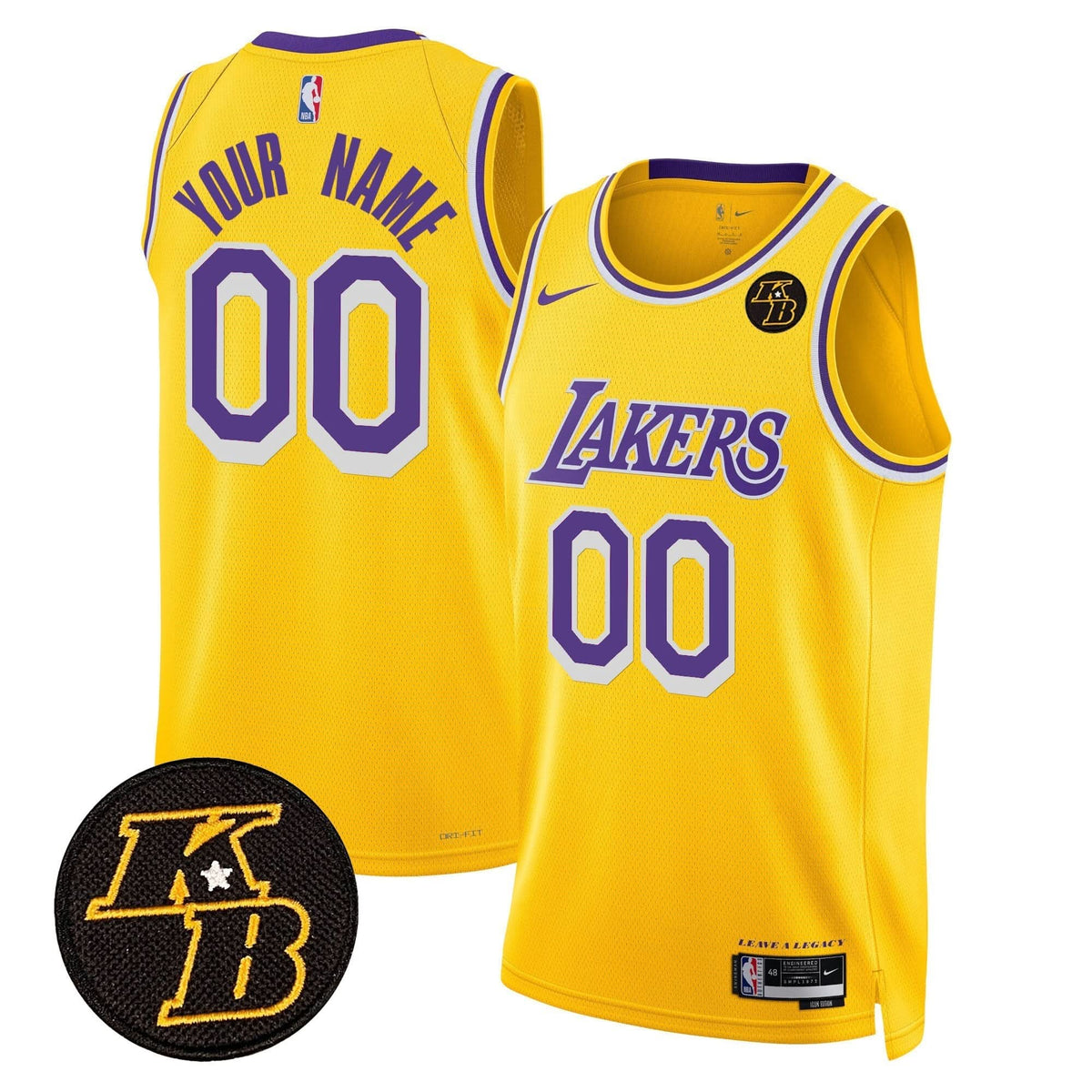 Los Angeles Lakers Kobe Bryant Patch Swingman Custom Jersey - Stitched