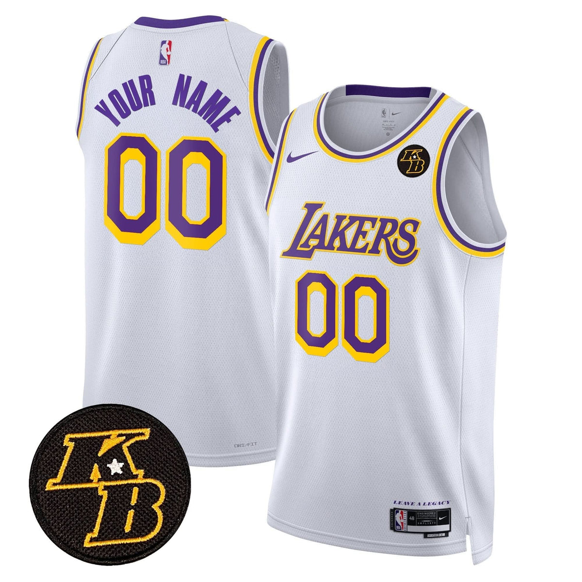 Los Angeles Lakers Kobe Bryant Patch Swingman Custom Jersey - Stitched