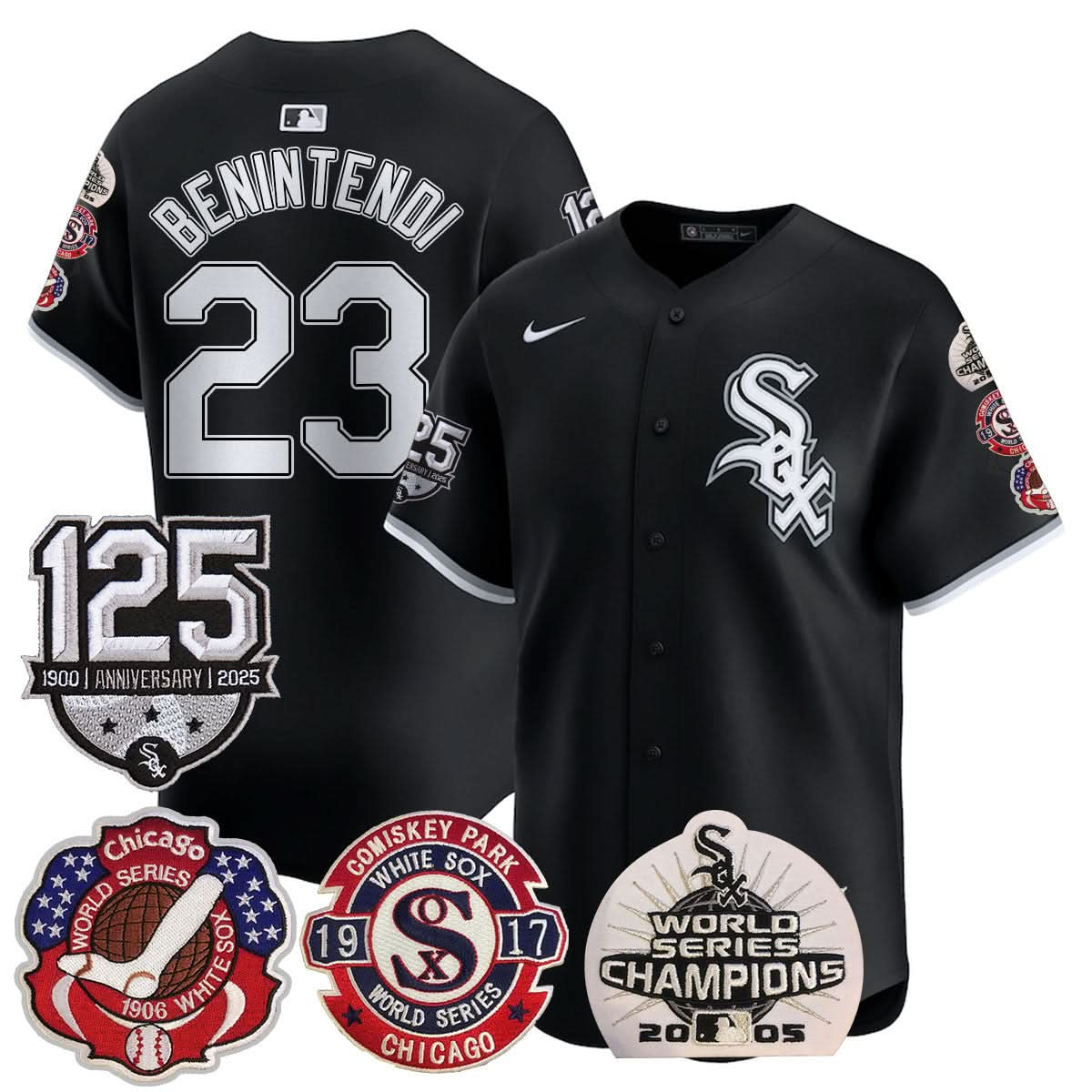 Chicago White Sox 125th Anniversary - World Series Champions Jersey - Stitched-Cuztomshoes