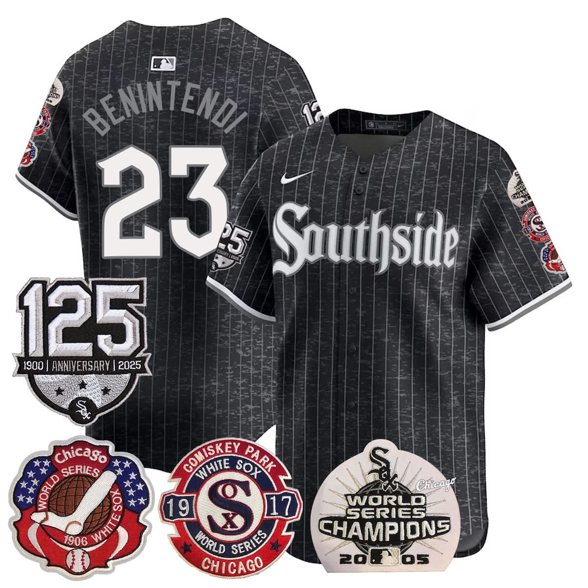 Chicago White Sox 125th Anniversary - World Series Champions Jersey - Stitched-Cuztomshoes
