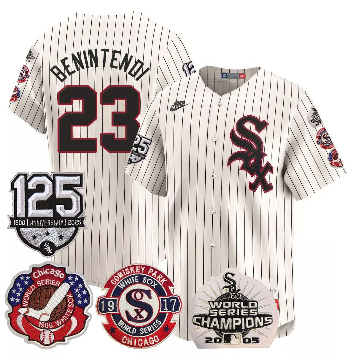 Chicago White Sox 125th Anniversary - World Series Champions Jersey - Stitched-Cuztomshoes