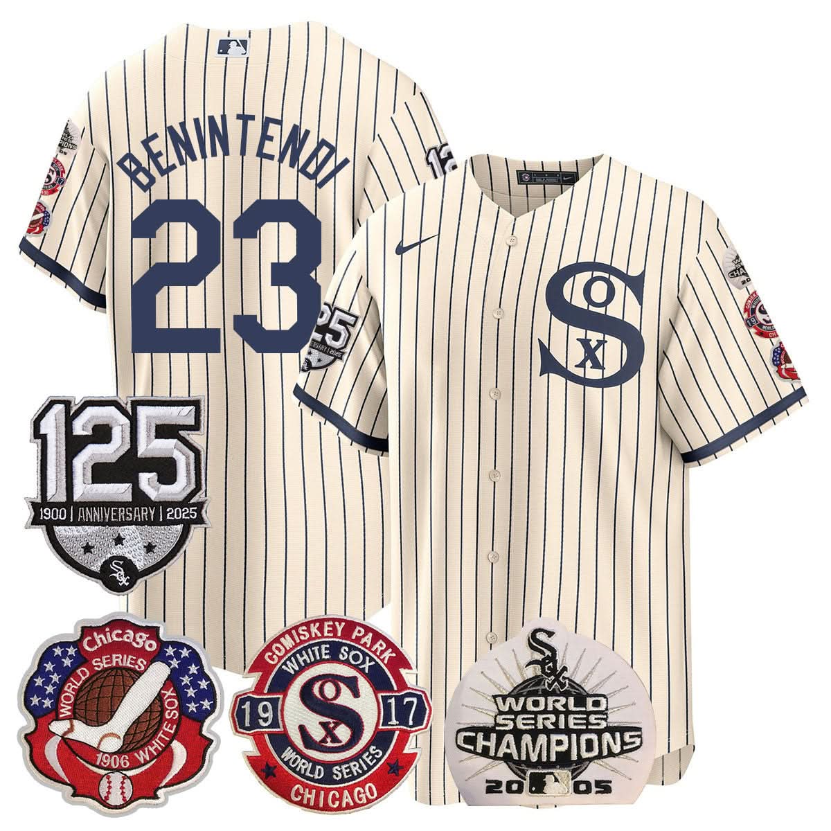 Chicago White Sox 125th Anniversary - World Series Champions Jersey - Stitched-Cuztomshoes
