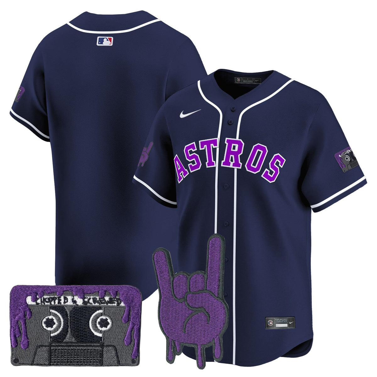 Houston Astros DJ Screw Patch Vapor Premier Limited Jersey - Stitched-Cuztomshoes