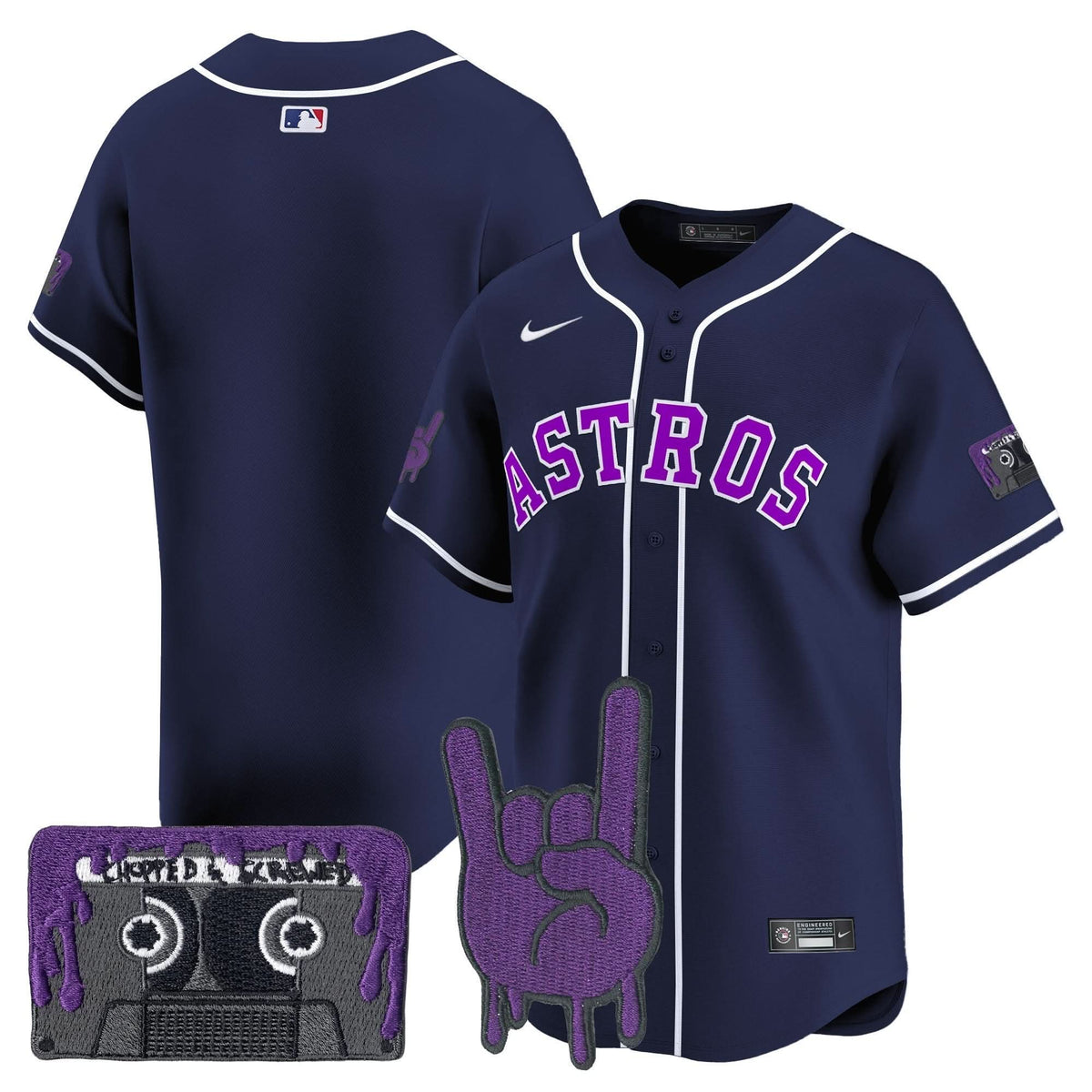 Houston Astros DJ Screw Patch Vapor Premier Limited Jersey - Stitched-Cuztomshoes