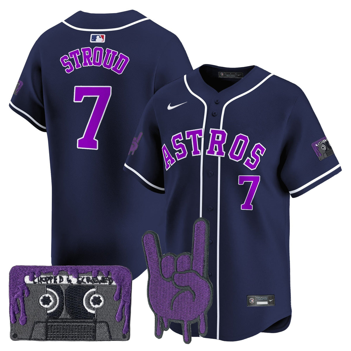 Houston Astros DJ Screw Patch Vapor Premier Limited Jersey - Stitched-Cuztomshoes