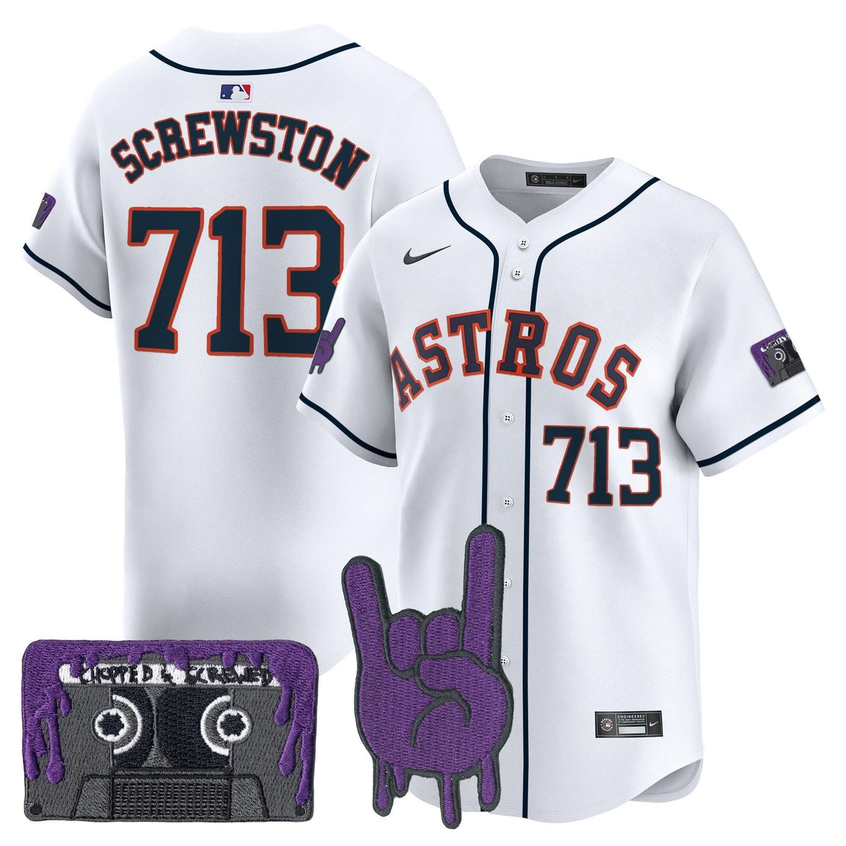 Houston Astros DJ Screw Patch Vapor Premier Limited Jersey - Stitched-Cuztomshoes