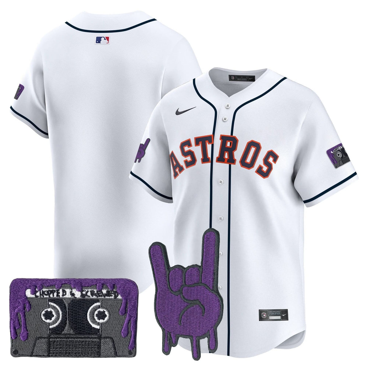 Houston Astros DJ Screw Patch Vapor Premier Limited Jersey - Stitched-Cuztomshoes