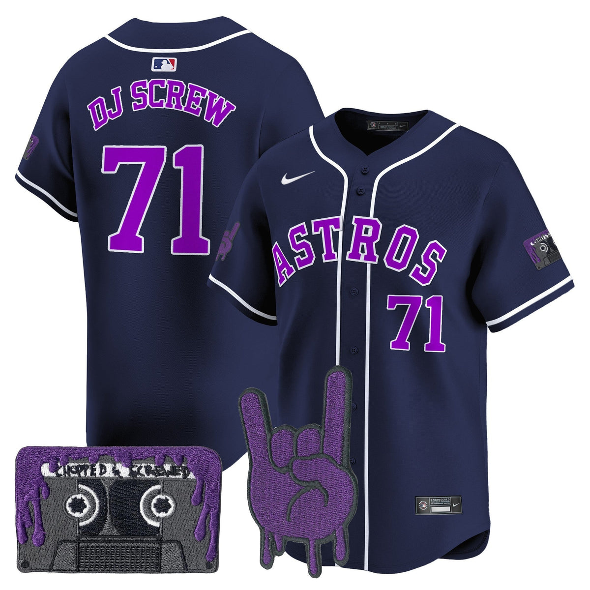 Houston Astros DJ Screw Patch Vapor Premier Limited Jersey - Stitched-Cuztomshoes