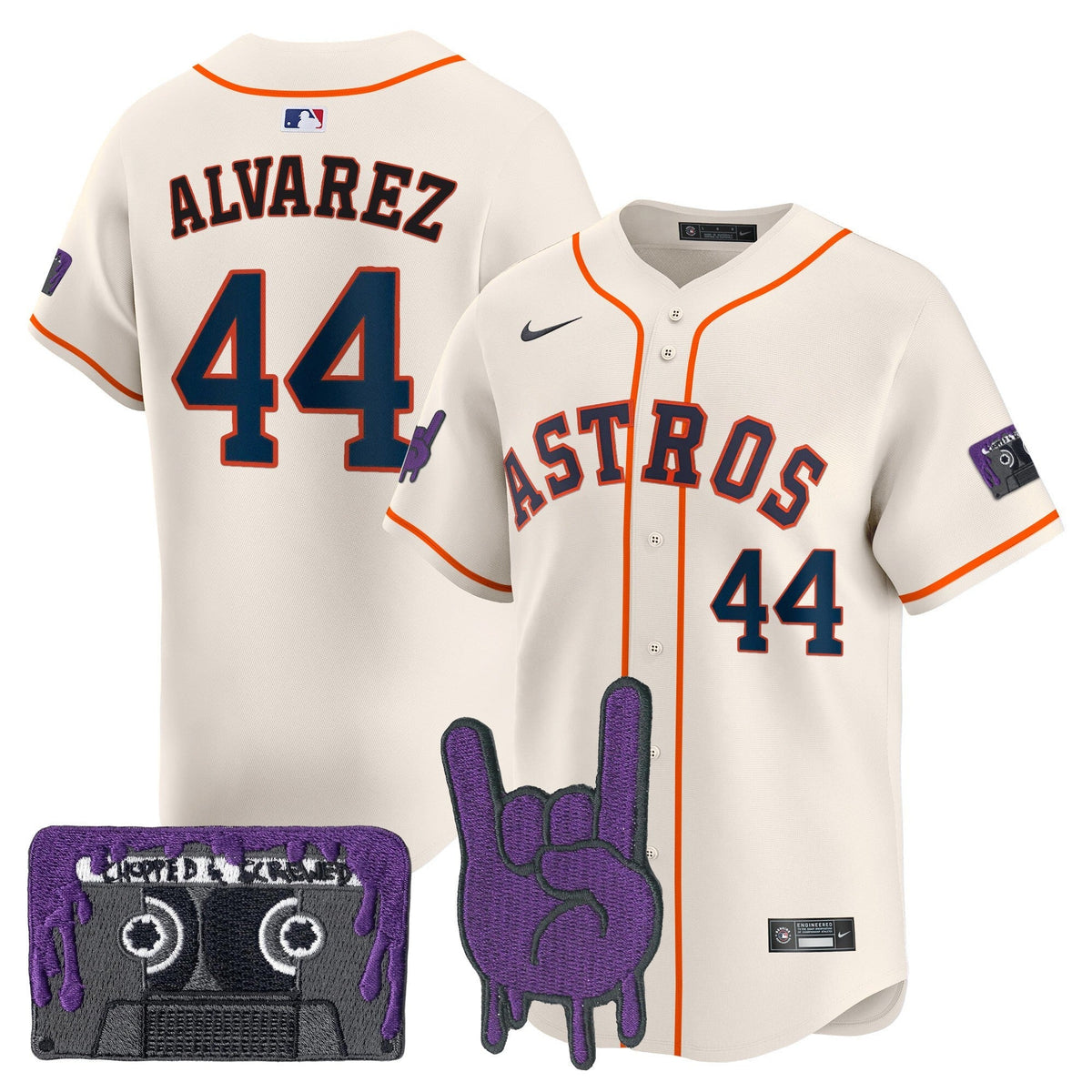 Houston Astros DJ Screw Patch Vapor Premier Limited Jersey - Stitched-Cuztomshoes