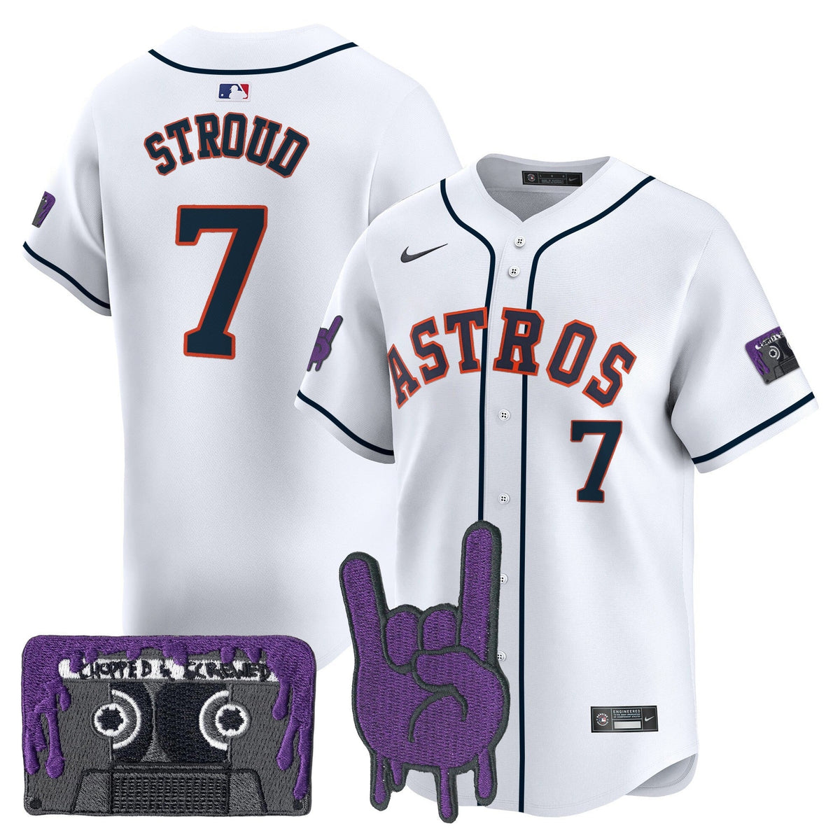 Houston Astros DJ Screw Patch Vapor Premier Limited Jersey - Stitched-Cuztomshoes