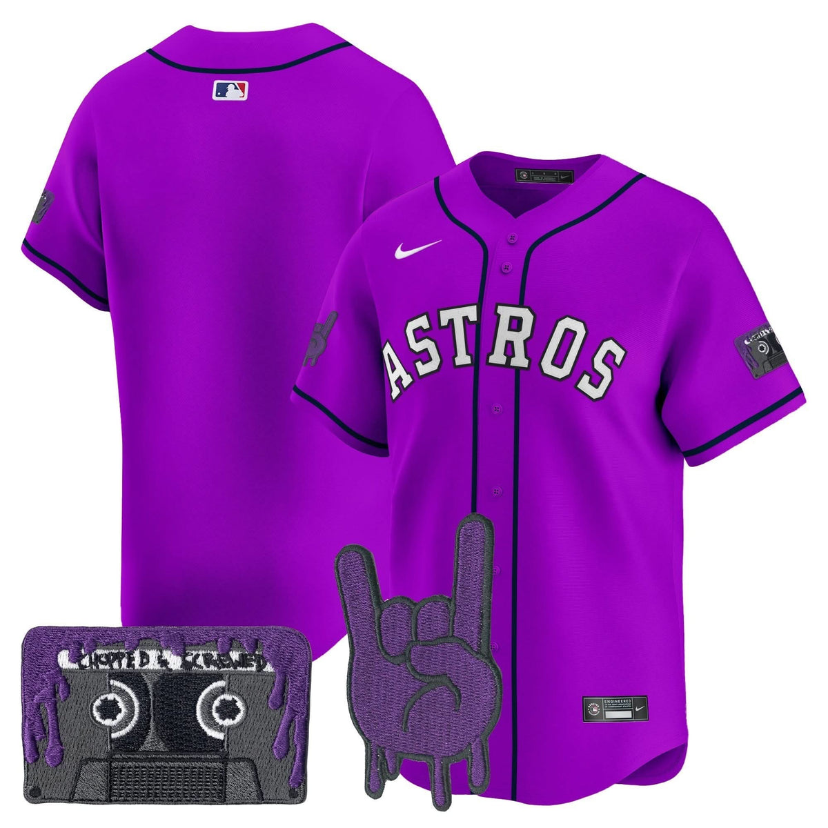 Houston Astros DJ Screw Patch Vapor Premier Limited Jersey - Stitched-Cuztomshoes