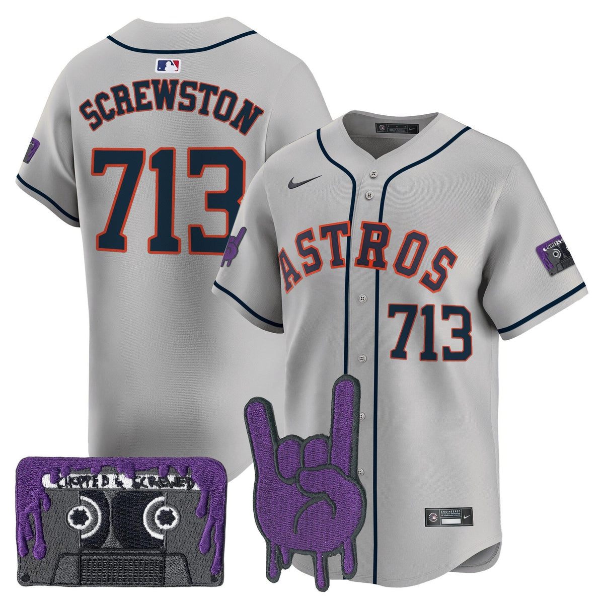 Houston Astros DJ Screw Patch Vapor Premier Limited Jersey - Stitched-Cuztomshoes