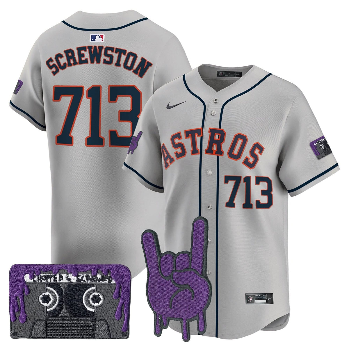 Houston Astros DJ Screw Patch Vapor Premier Limited Jersey - Stitched-Cuztomshoes