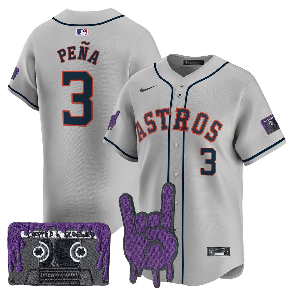 Houston Astros DJ Screw Patch Vapor Premier Limited Jersey - Stitched-Cuztomshoes