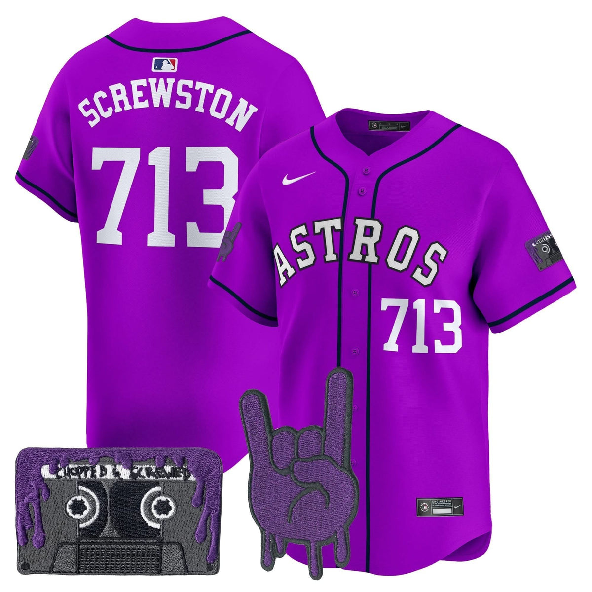 Houston Astros DJ Screw Patch Vapor Premier Limited Jersey - Stitched-Cuztomshoes