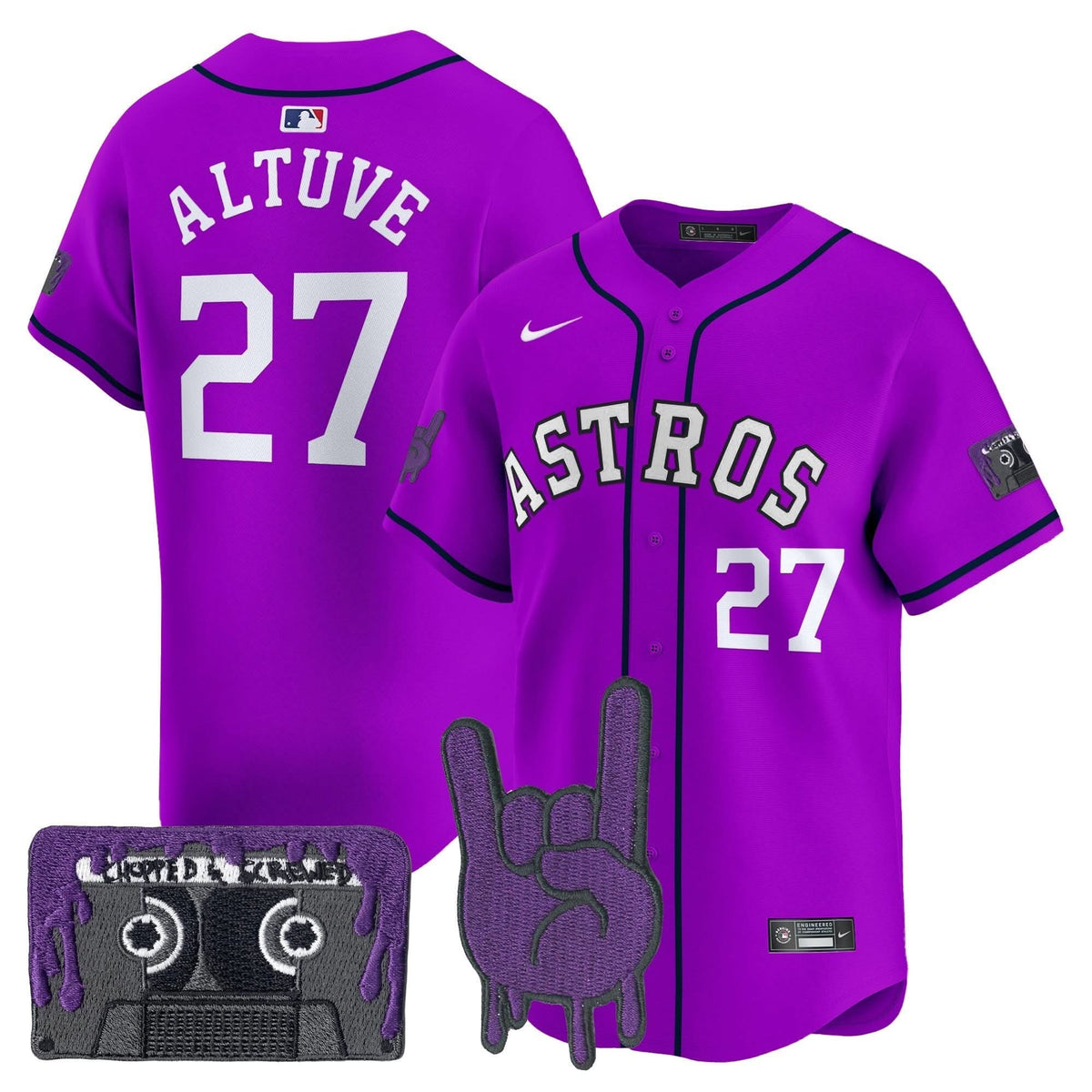 Houston Astros DJ Screw Patch Vapor Premier Limited Jersey - Stitched-Cuztomshoes