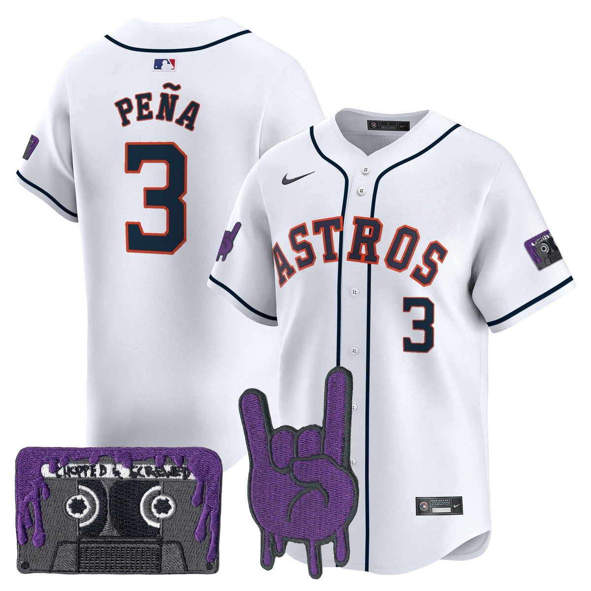Houston Astros DJ Screw Patch Vapor Premier Limited Jersey - Stitched-Cuztomshoes