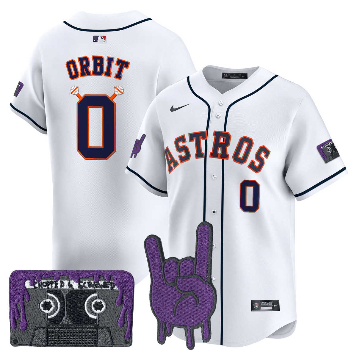 Houston Astros DJ Screw Patch Vapor Premier Limited Jersey - Stitched-Cuztomshoes