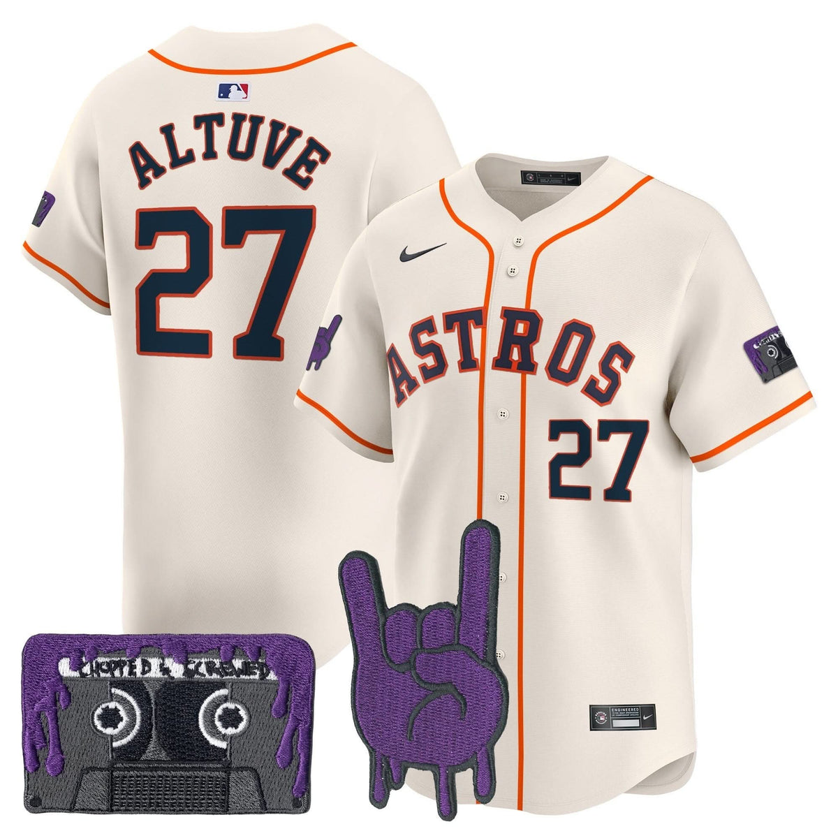 Houston Astros DJ Screw Patch Vapor Premier Limited Jersey - Stitched-Cuztomshoes