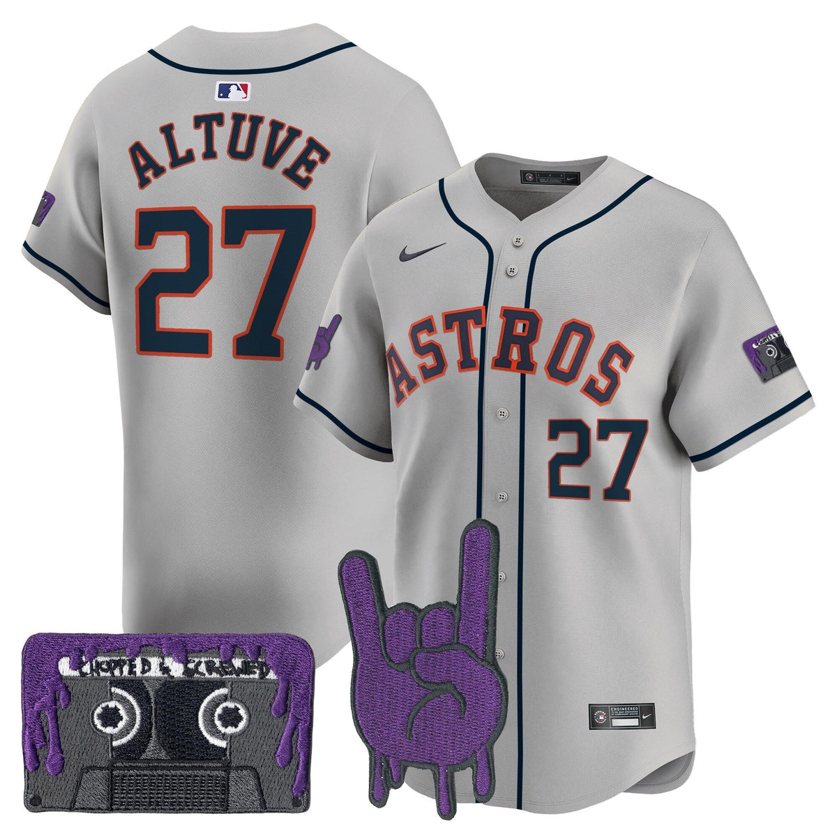 Houston Astros DJ Screw Patch Vapor Premier Limited Jersey - Stitched-Cuztomshoes