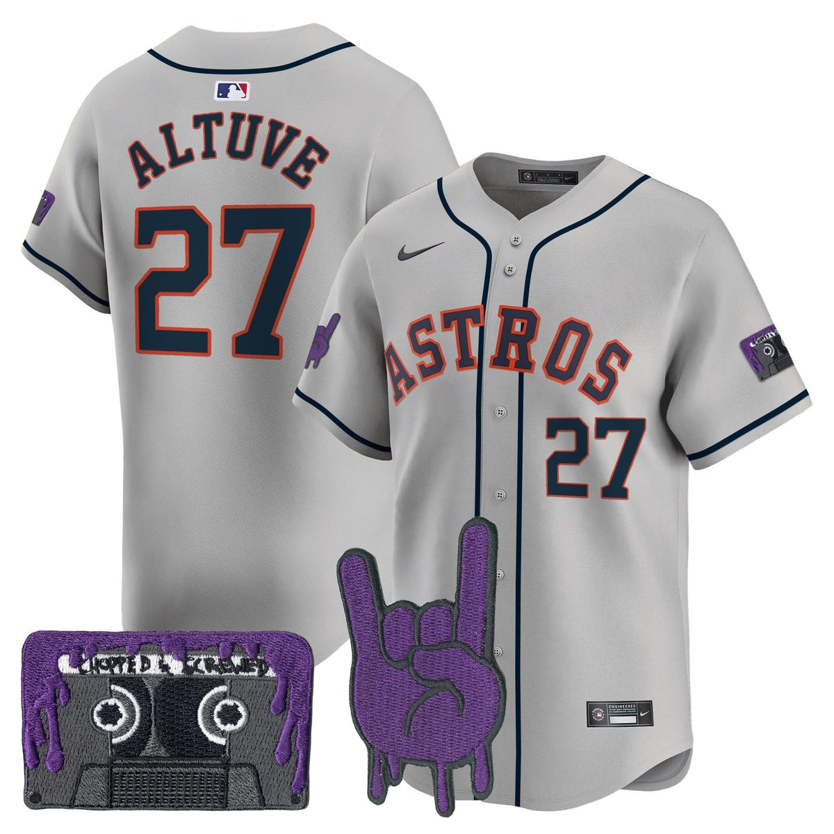 Houston Astros DJ Screw Patch Vapor Premier Limited Jersey - Stitched-Cuztomshoes
