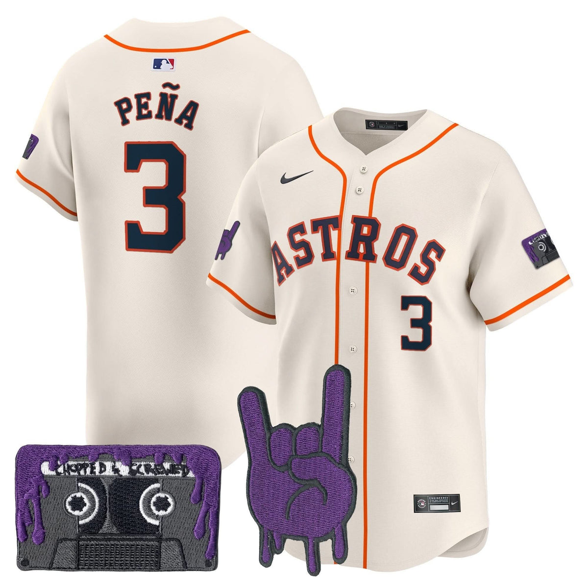 Houston Astros DJ Screw Patch Vapor Premier Limited Jersey - Stitched-Cuztomshoes