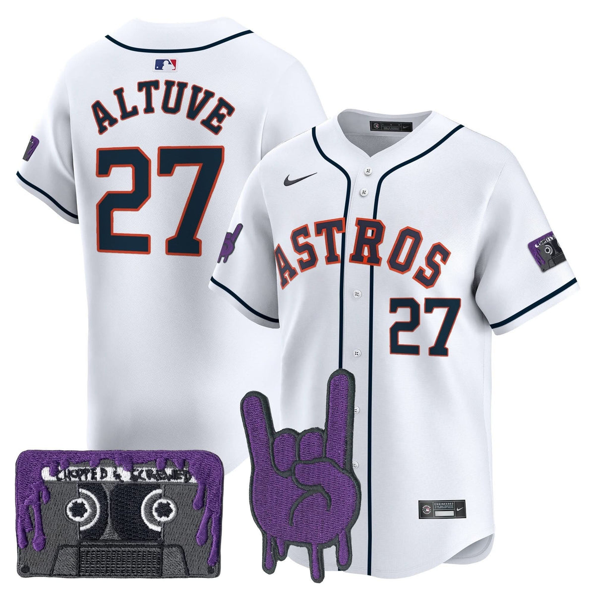Houston Astros DJ Screw Patch Vapor Premier Limited Jersey - Stitched-Cuztomshoes