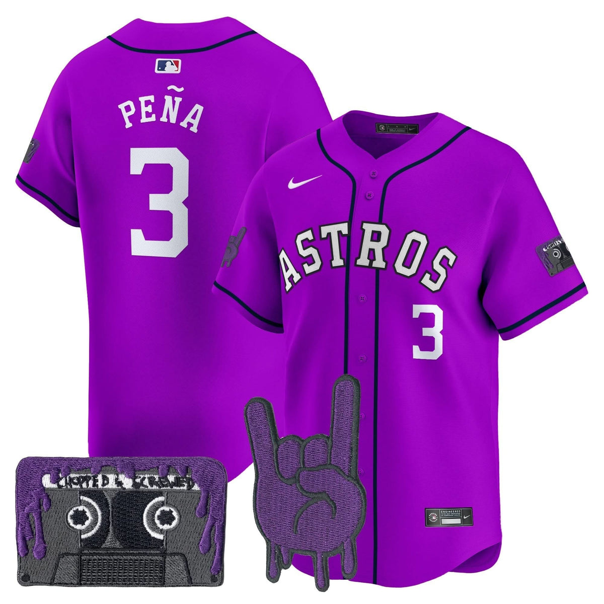 Houston Astros DJ Screw Patch Vapor Premier Limited Jersey - Stitched-Cuztomshoes