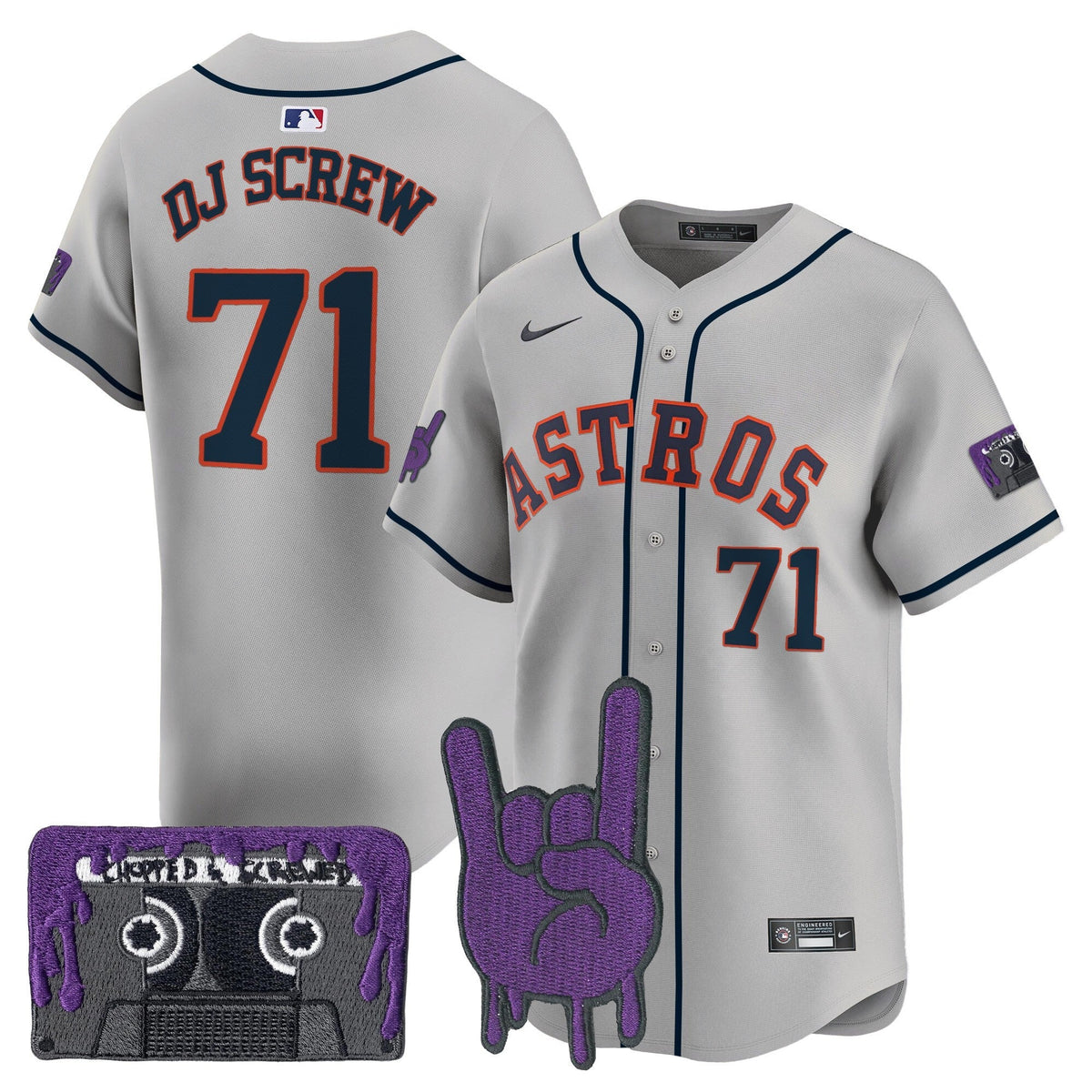 Houston Astros DJ Screw Patch Vapor Premier Limited Jersey - Stitched-Cuztomshoes